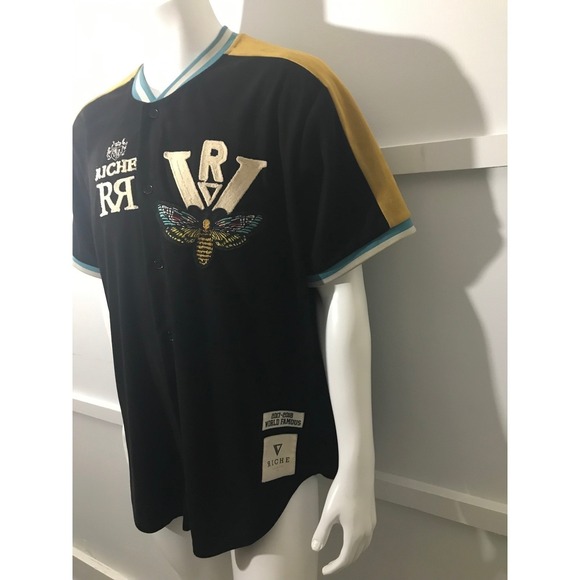 Vie+Riche Paris Rare Moth Baseball Jersey Luxury Velour Streetwear Size 2XL - Picture 4 of 13